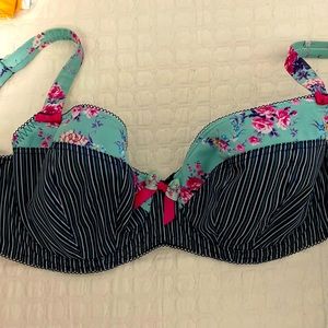 FREYA stripe and floral underwire bra